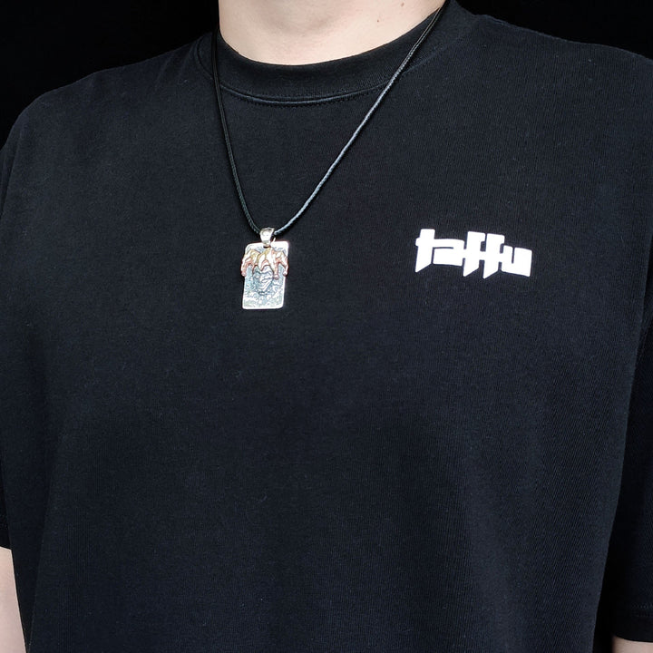 [1015] Retro Design Craft Hand Made S925 Silver Joker Pendant with Chain - Taffu Craft Studio