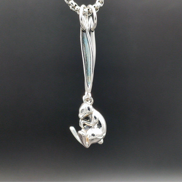 [1068] Bright Exciting Long Ears Rabbit Pendant with Chain - Taffu Craft Studio