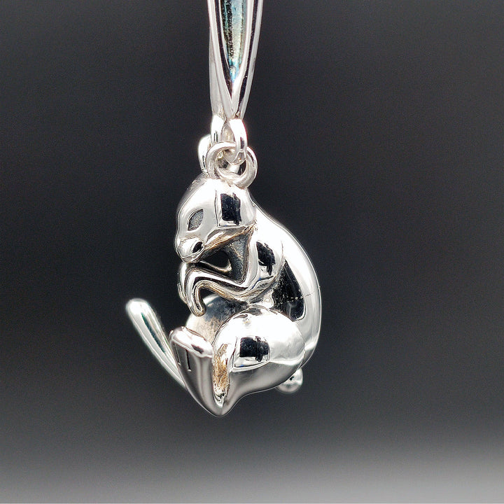 [1068] Bright Exciting Long Ears Rabbit Pendant with Chain - Taffu Craft Studio