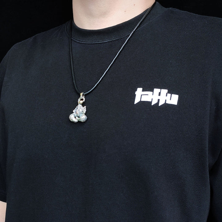 [1088] Retro Style Sterling Silver S925 Flame Scorpion Pendant Necklace - Taffu Craft Studio