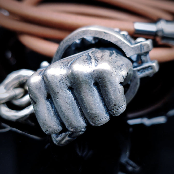 [1094] Limited Retro Style Sterling Silver S925 Defying Destiny Pendant Necklace - Taffu Craft Studio