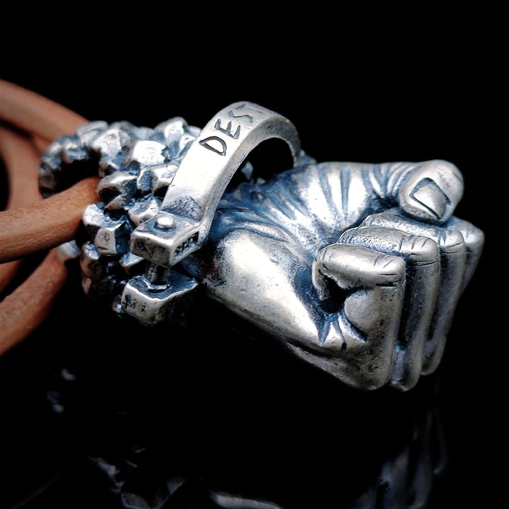 [1094] Limited Retro Style Sterling Silver S925 Defying Destiny Pendant Necklace - Taffu Craft Studio